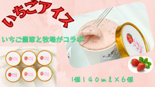画像をギャラリービューアに読み込む, 【いちご農家と農園がコラボ】　いちごアイス（とちおとめ）　140ml×6個
